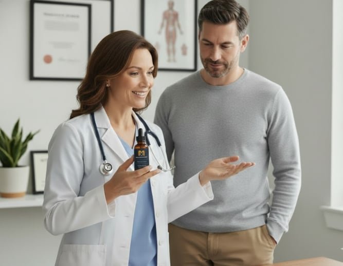 MounjaBoost-one bottles-Image with doctor